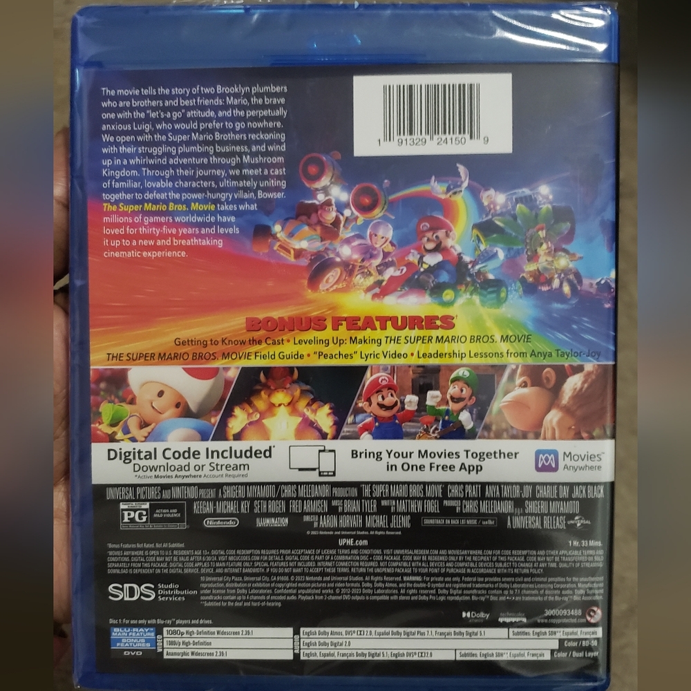 Super Mario Brothers Movie Power Up edition w/slip (Blu Ray/DVD) *New* - Picture 3 of 3